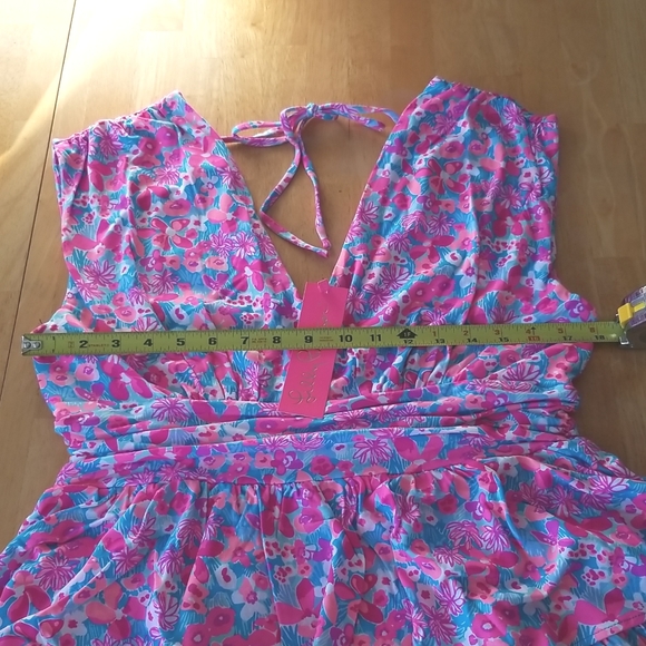 Lilly Pulitzer Faye V-Neck Ruffle Dress Aura Pink Baby Bloomer - Picture 5 of 10